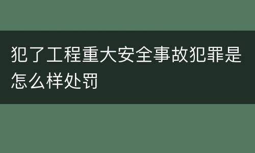 犯了工程重大安全事故犯罪是怎么样处罚