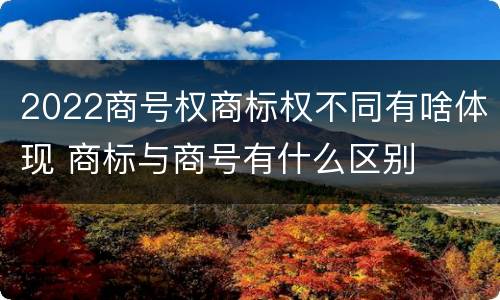 2022商号权商标权不同有啥体现 商标与商号有什么区别