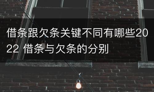 借条跟欠条关键不同有哪些2022 借条与欠条的分别