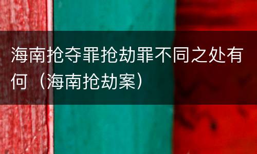 海南抢夺罪抢劫罪不同之处有何（海南抢劫案）