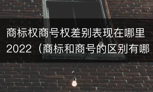 商标权商号权差别表现在哪里2022（商标和商号的区别有哪些?）