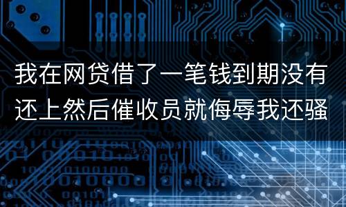 我在网贷借了一笔钱到期没有还上然后催收员就侮辱我还骚扰我朋友圈