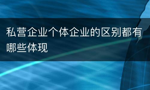 私营企业个体企业的区别都有哪些体现