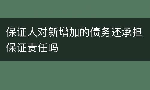 保证人对新增加的债务还承担保证责任吗