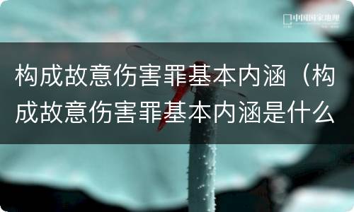 构成故意伤害罪基本内涵（构成故意伤害罪基本内涵是什么）