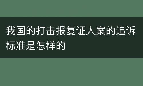 我国的打击报复证人案的追诉标准是怎样的