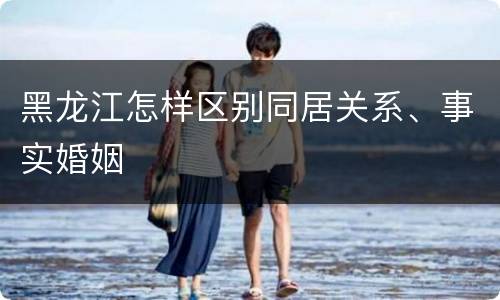 黑龙江怎样区别同居关系、事实婚姻