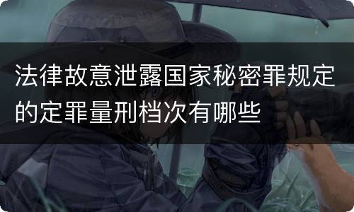 法律故意泄露国家秘密罪规定的定罪量刑档次有哪些