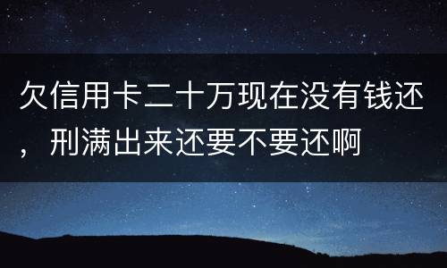 欠信用卡二十万现在没有钱还，刑满出来还要不要还啊