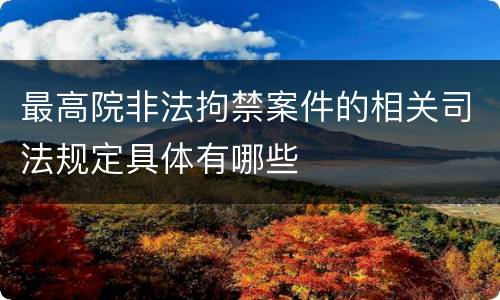 最高院非法拘禁案件的相关司法规定具体有哪些