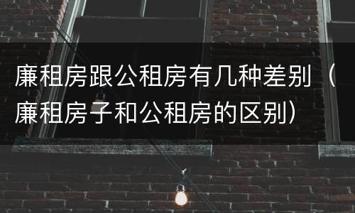 廉租房跟公租房有几种差别（廉租房子和公租房的区别）