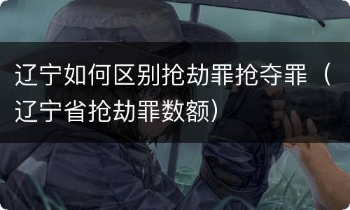 辽宁如何区别抢劫罪抢夺罪（辽宁省抢劫罪数额）