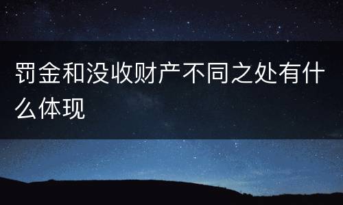 罚金和没收财产不同之处有什么体现