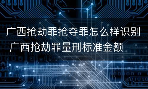 广西抢劫罪抢夺罪怎么样识别 广西抢劫罪量刑标准金额