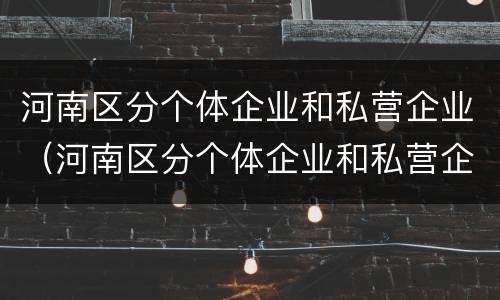 河南区分个体企业和私营企业（河南区分个体企业和私营企业的标准）