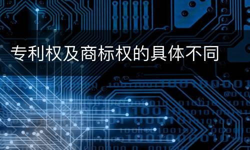 专利权及商标权的具体不同