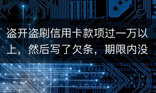 盗开盗刷信用卡款项过一万以上，然后写了欠条，期限内没还，可以立案并且起诉吗