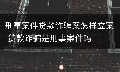 刑事案件贷款诈骗案怎样立案 贷款诈骗是刑事案件吗