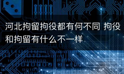 河北拘留拘役都有何不同 拘役和拘留有什么不一样