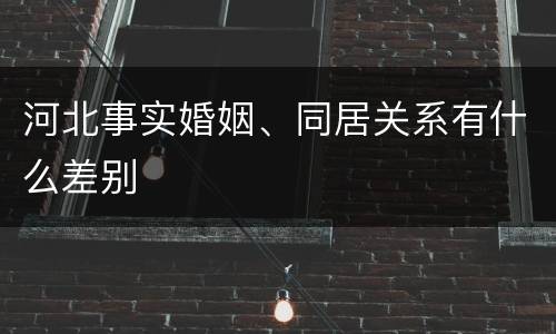 河北事实婚姻、同居关系有什么差别