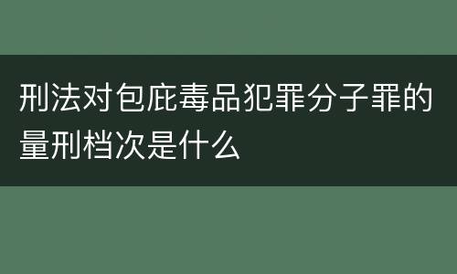 刑法对包庇毒品犯罪分子罪的量刑档次是什么