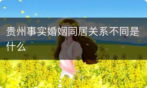 贵州事实婚姻同居关系不同是什么