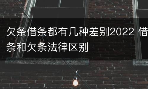 欠条借条都有几种差别2022 借条和欠条法律区别