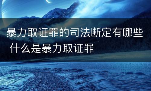 暴力取证罪的司法断定有哪些 什么是暴力取证罪