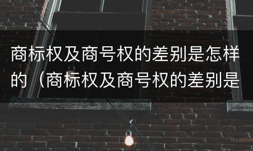 商标权及商号权的差别是怎样的（商标权及商号权的差别是怎样的呢）