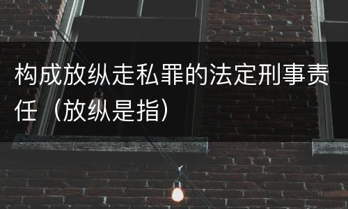 构成放纵走私罪的法定刑事责任（放纵是指）