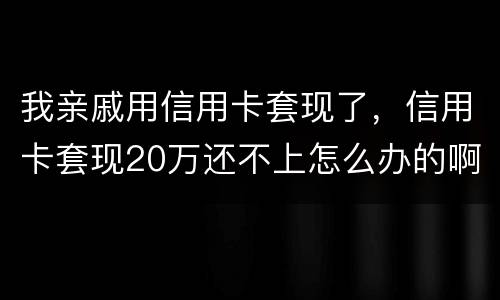 我亲戚用信用卡套现了，信用卡套现20万还不上怎么办的啊