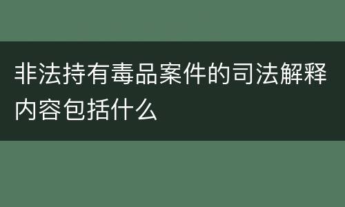 非法持有毒品案件的司法解释内容包括什么