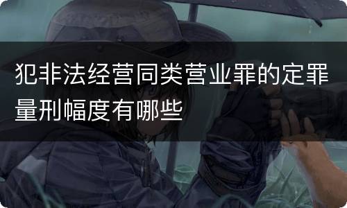 犯非法经营同类营业罪的定罪量刑幅度有哪些