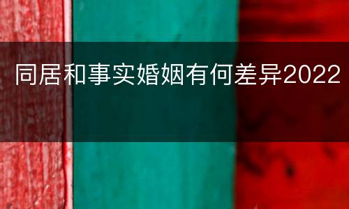 同居和事实婚姻有何差异2022