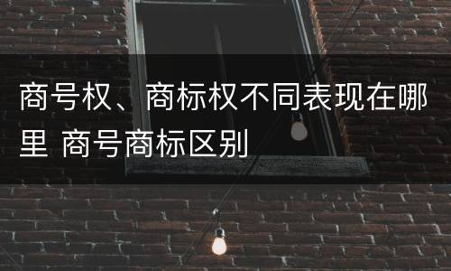 商号权、商标权不同表现在哪里 商号商标区别