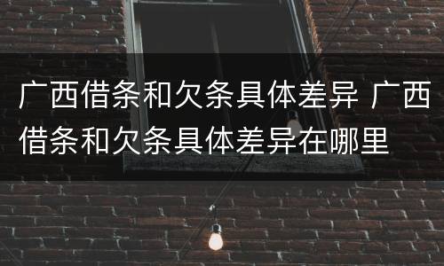 广西借条和欠条具体差异 广西借条和欠条具体差异在哪里