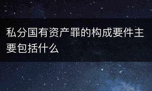 私分国有资产罪的构成要件主要包括什么