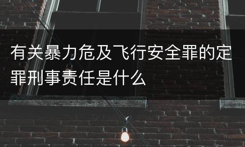 有关暴力危及飞行安全罪的定罪刑事责任是什么