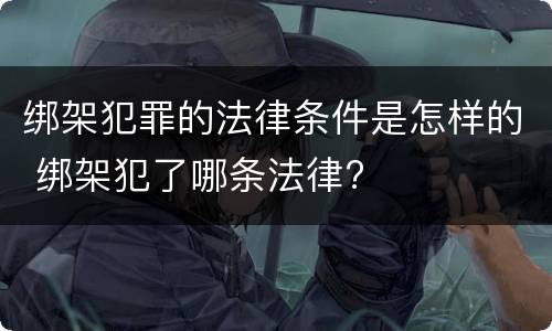 绑架犯罪的法律条件是怎样的 绑架犯了哪条法律?