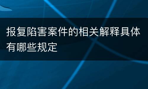 报复陷害案件的相关解释具体有哪些规定