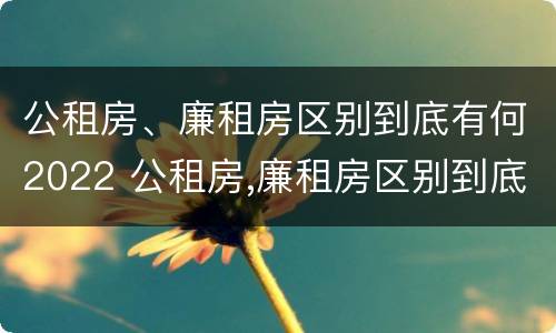 公租房、廉租房区别到底有何2022 公租房,廉租房区别到底有何2022年的