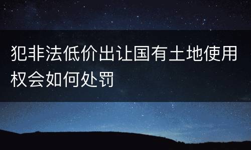 犯非法低价出让国有土地使用权会如何处罚