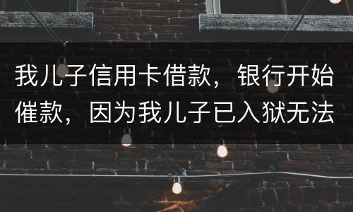 我儿子信用卡借款，银行开始催款，因为我儿子已入狱无法还款该怎么办