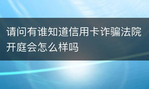 请问有谁知道信用卡诈骗法院开庭会怎么样吗