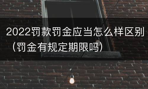 2022罚款罚金应当怎么样区别（罚金有规定期限吗）