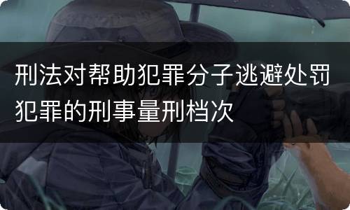 刑法对帮助犯罪分子逃避处罚犯罪的刑事量刑档次