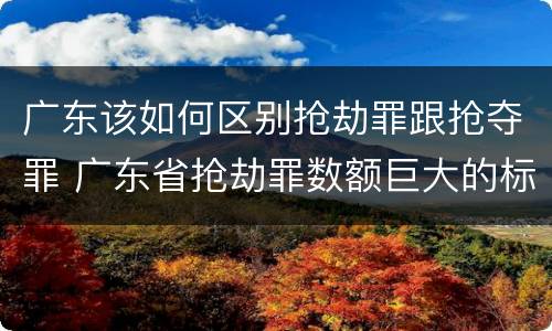 广东该如何区别抢劫罪跟抢夺罪 广东省抢劫罪数额巨大的标准