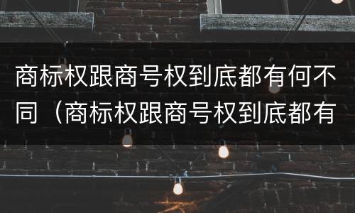 商标权跟商号权到底都有何不同（商标权跟商号权到底都有何不同之处）