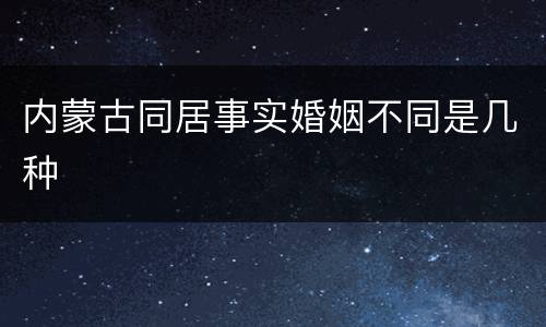 内蒙古同居事实婚姻不同是几种