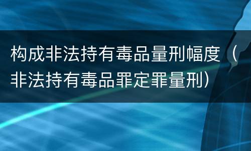 构成非法持有毒品量刑幅度（非法持有毒品罪定罪量刑）